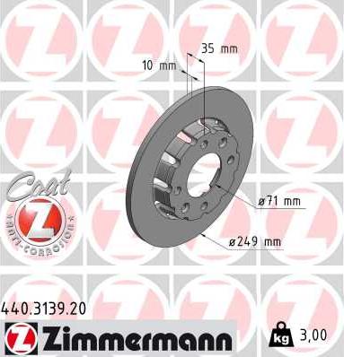 Zimmermann 440.3139.20 - Тормозной диск autosila-amz.com