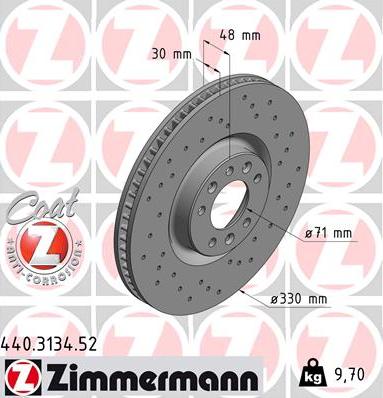 Zimmermann 440.3134.52 - Тормозной диск autosila-amz.com