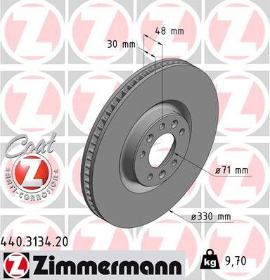 Zimmermann 440.3134.20 - Тормозной диск autosila-amz.com