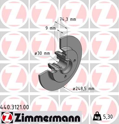 Zimmermann 440.3121.00 - Тормозной диск autosila-amz.com