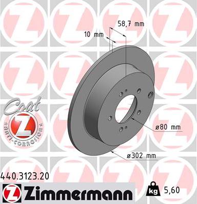 Zimmermann 440.3123.20 - Тормозной диск autosila-amz.com