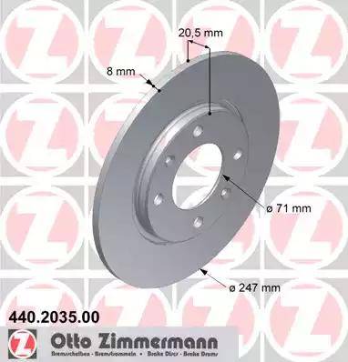 Zimmermann 440.2035.00 - Тормозной диск autosila-amz.com
