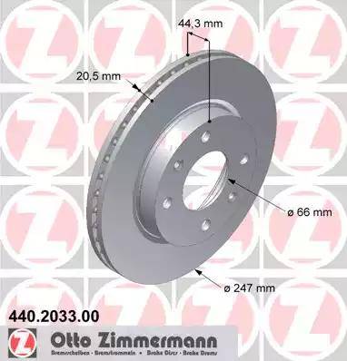 Zimmermann 440.2033.00 - Тормозной диск autosila-amz.com