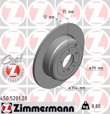 Zimmermann 450.5201.20 - Тормозной диск autosila-amz.com