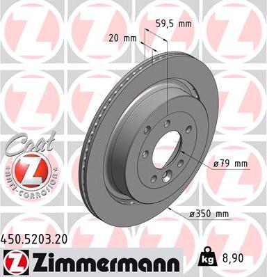 Zimmermann 450.5203.20 - Тормозной диск autosila-amz.com