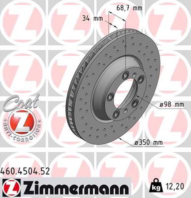 Zimmermann 460.4504.52 - Тормозной диск autosila-amz.com