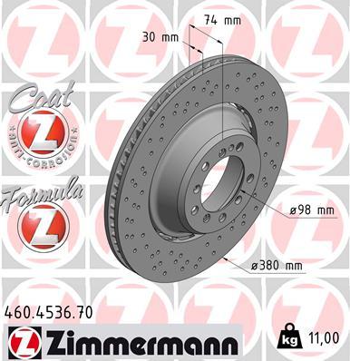 Zimmermann 460.4536.70 - Тормозной диск autosila-amz.com