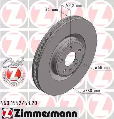 Zimmermann 460.1553.20 - Тормозной диск autosila-amz.com