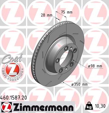 Zimmermann 460.1587.20 - Тормозной диск autosila-amz.com