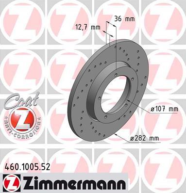 Zimmermann 460.1005.52 - Тормозной диск autosila-amz.com