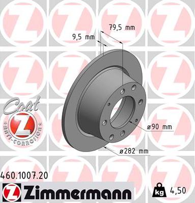 Zimmermann 460.1007.20 - Тормозной диск autosila-amz.com