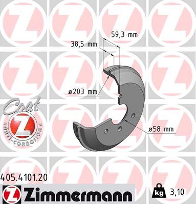 Zimmermann 405.4101.20 - Тормозной барабан autosila-amz.com