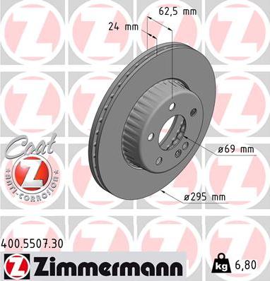 Zimmermann 400.5507.30 - Тормозной диск autosila-amz.com