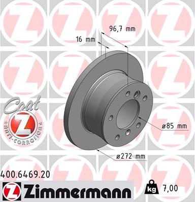 Zimmermann 400.6469.20 - Тормозной диск autosila-amz.com