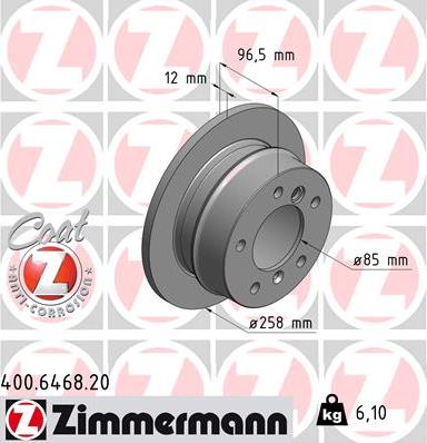 Zimmermann 400.6468.20 - Тормозной диск autosila-amz.com