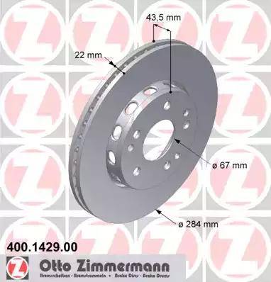 Zimmermann 400.1429.00 - Тормозной диск autosila-amz.com