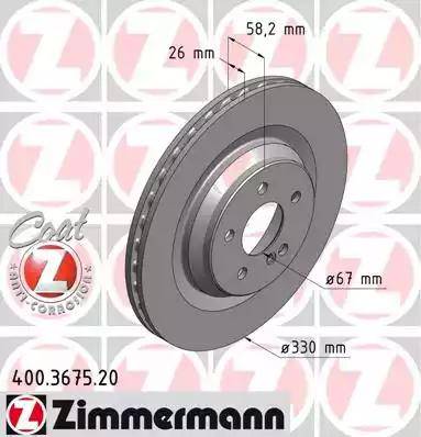 Zimmermann 400.3675.20 - Тормозной диск autosila-amz.com