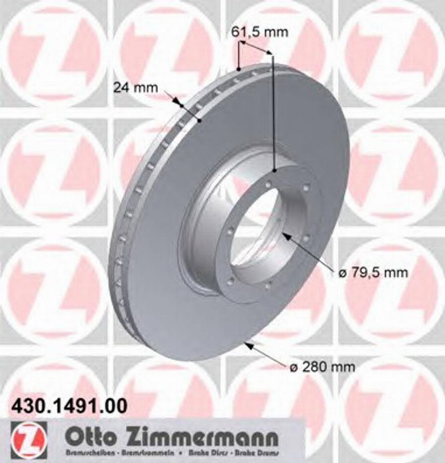 Zimmermann 430.1491.00 - Тормозной диск autosila-amz.com
