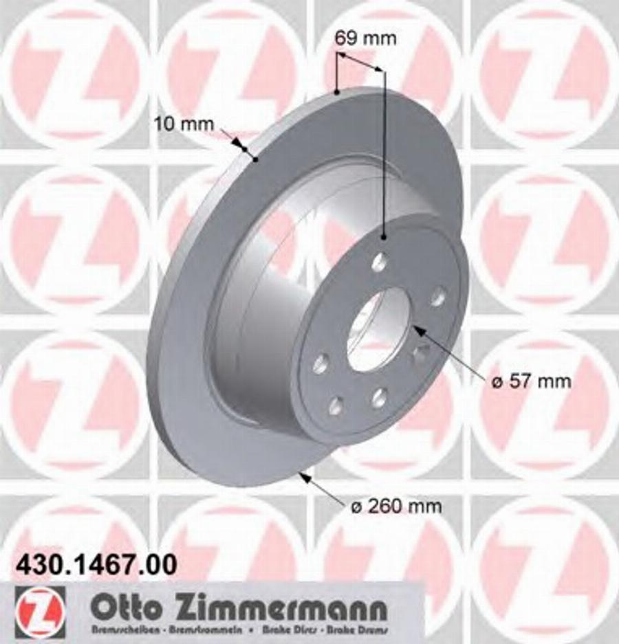Zimmermann 430.1467.00 - Тормозной диск autosila-amz.com