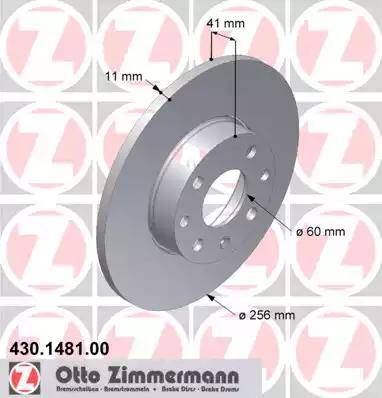 Zimmermann 430.1481.00 - Тормозной диск autosila-amz.com