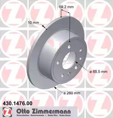 Zimmermann 430.1476.00 - Тормозной диск autosila-amz.com
