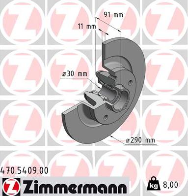 Zimmermann 470.5409.00 - Тормозной диск autosila-amz.com