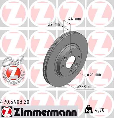 Zimmermann 470.5403.20 - Тормозной диск autosila-amz.com