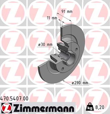 Zimmermann 470.5407.00 - Тормозной диск autosila-amz.com