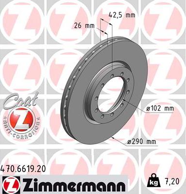 Zimmermann 470.6619.20 - Тормозной диск autosila-amz.com