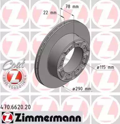 Zimmermann 470.6620.20 - Тормозной диск autosila-amz.com