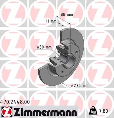 Zimmermann 470.2448.00 - Тормозной диск autosila-amz.com