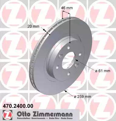 Zimmermann 470.2400.00 - Тормозной диск autosila-amz.com