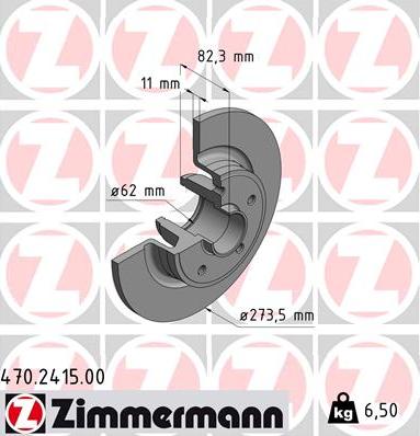 Zimmermann 470.2415.00 - Тормозной диск autosila-amz.com