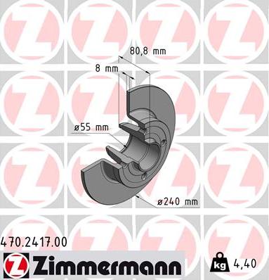 Zimmermann 470.2417.00 - Тормозной диск autosila-amz.com