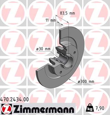 Zimmermann 470.2434.00 - Тормозной диск autosila-amz.com