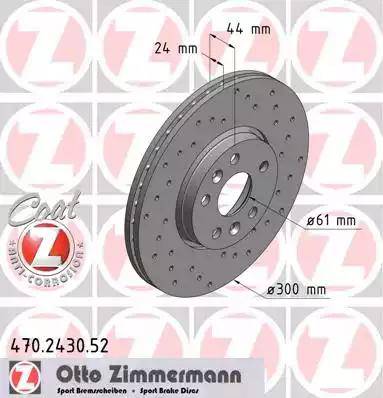Zimmermann 470.2430.52 - Тормозной диск autosila-amz.com