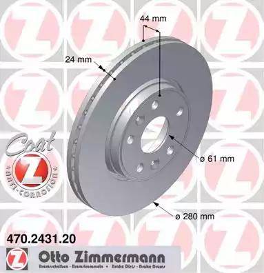 Zimmermann 470.2431.20 - Тормозной диск autosila-amz.com