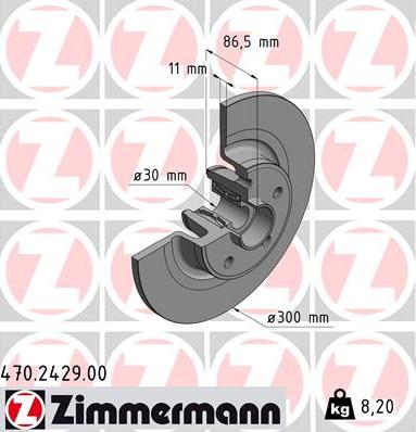 Zimmermann 470.2429.00 - Тормозной диск autosila-amz.com