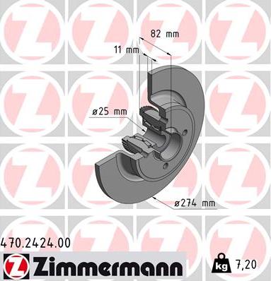 Zimmermann 470.2424.00 - Тормозной диск autosila-amz.com