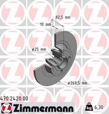 Zimmermann 470.2420.00 - Тормозной диск autosila-amz.com