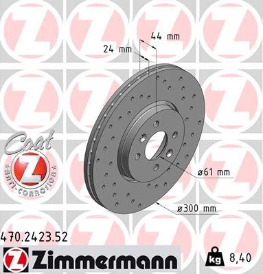 Zimmermann 470.2423.52 - Тормозной диск autosila-amz.com