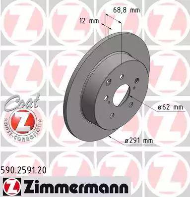 Zimmermann 590.2591.20 - Тормозной диск autosila-amz.com