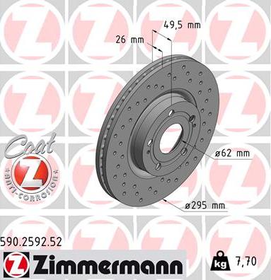 Zimmermann 590.2592.52 - Тормозной диск autosila-amz.com