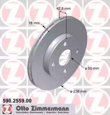 Zimmermann 590.2559.00 - Тормозной диск autosila-amz.com