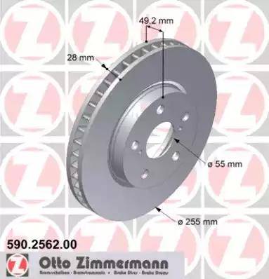 Zimmermann 590.2562.00 - Тормозной диск autosila-amz.com