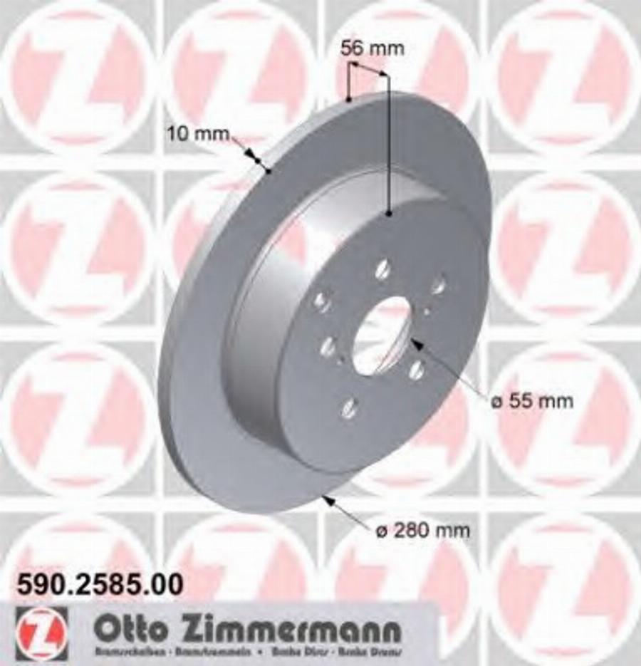 Zimmermann 590.2585.00 - Тормозной диск autosila-amz.com