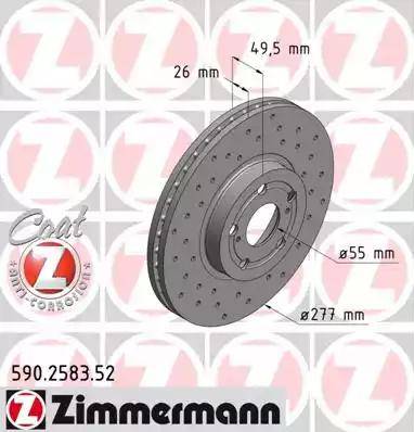 Zimmermann 590.2583.52 - Тормозной диск autosila-amz.com