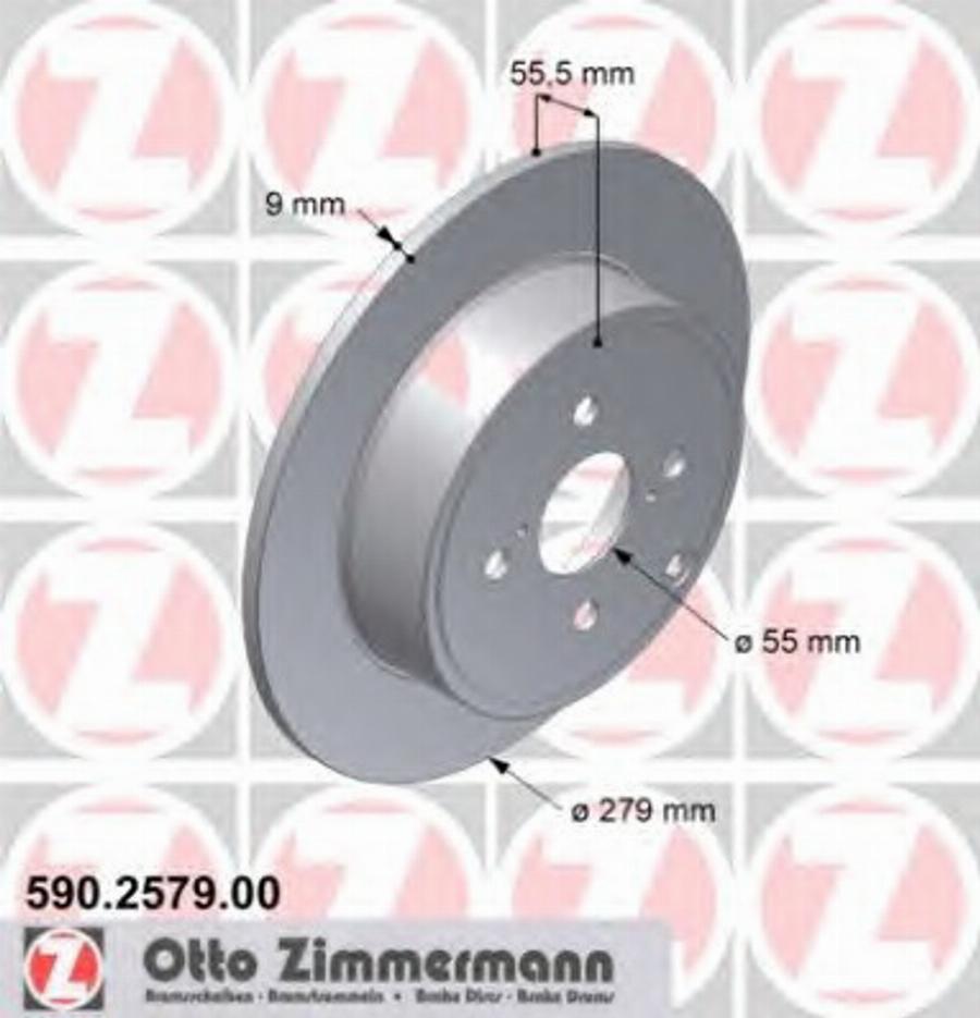 Zimmermann 590.2579.00 - Тормозной диск autosila-amz.com