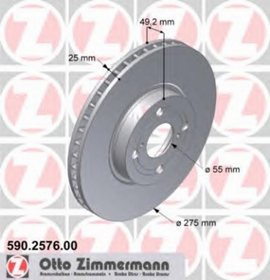 Zimmermann 590.2576.00 - Тормозной диск autosila-amz.com