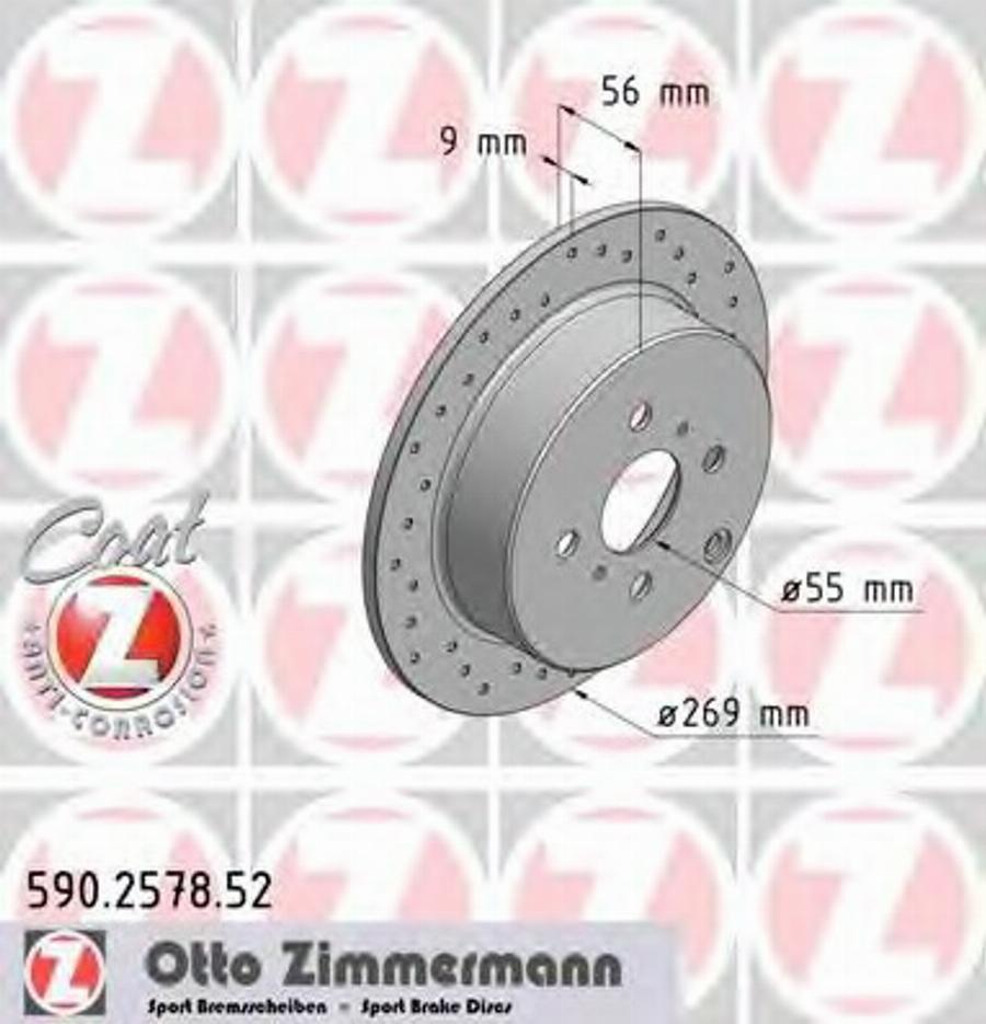 Zimmermann 590.2578.52 - Тормозной диск autosila-amz.com